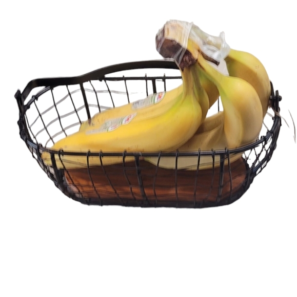 Metal & Wood Wire Basket - Picture 4 of 13